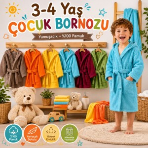 Çocuk Bornozu 3-4 Yaş